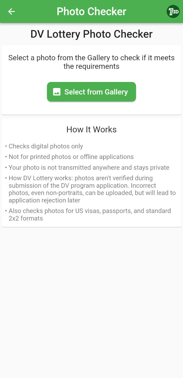 7ID DV Program Photo checker - jak načíst fotografii